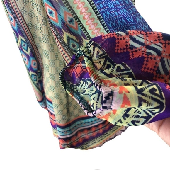 Figueroa & Flower Front Button Closure Sheer Blouse Women PXL Multicolor - Picture 3 of 9